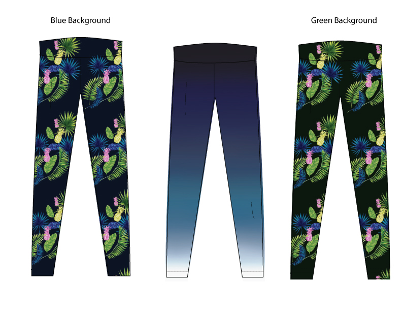 Tropical colorways leggings print