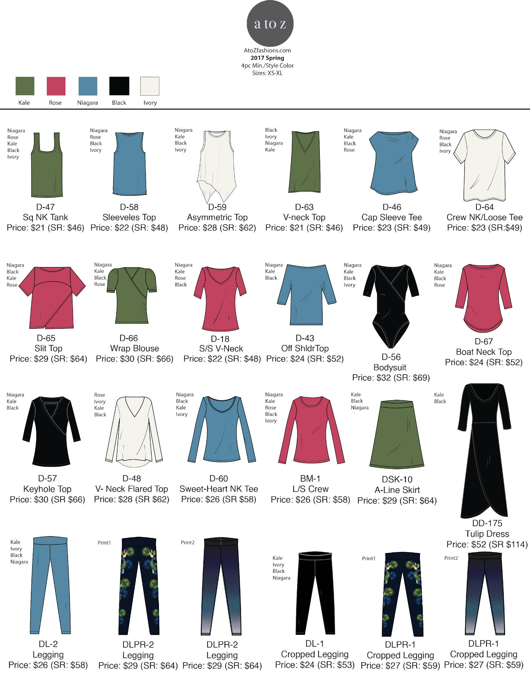 AtoZ 2017 Spring Linesheet